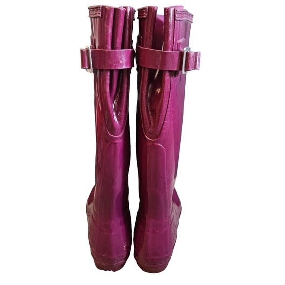 Hunter Tall Glossy Violet Rain Boots Sz 5 - Picture 2 of 15